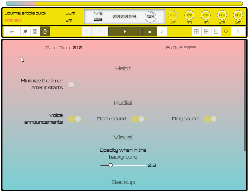 Configuration interface